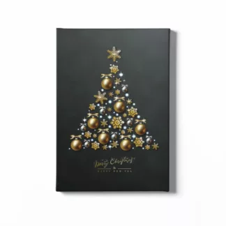 tablou craciun golden christmas tree